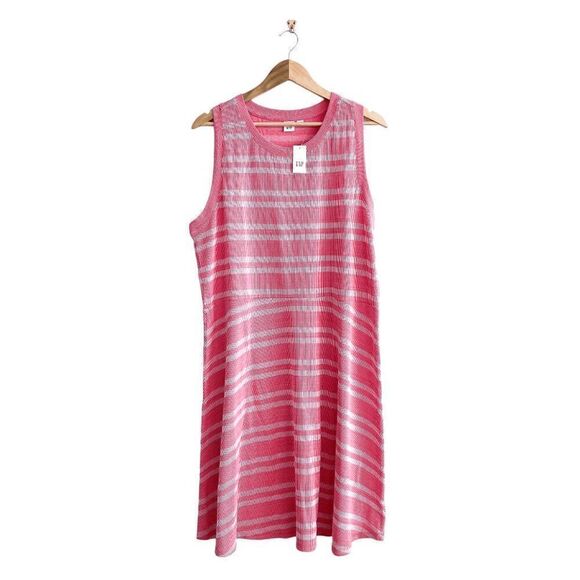 Gap Womens Sleeveless Ribbed Stripe Fit and Flare Midi Dress Size XXL - Picture 1 of 8
